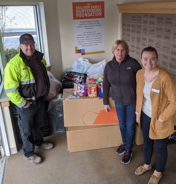 BCIU employees dropping off Humane Society donations
