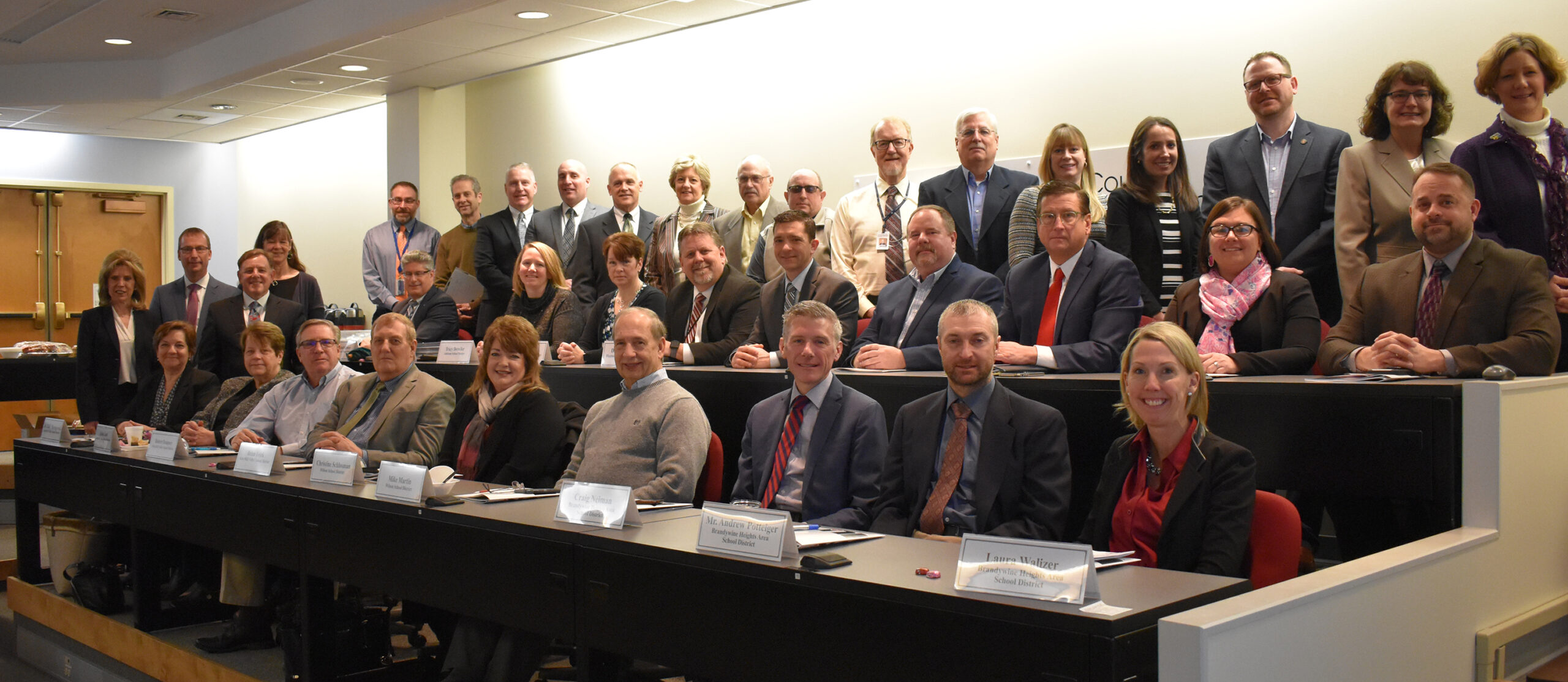 More than 35 education leaders from across Berks County gathered at the BCIU for a group photo after the January 2020 Committee on Legislative Action meeting