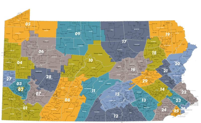 Map of Pennsylvania Intermediate Units