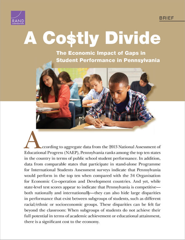 Screenshot of the first page of Lynn Karoly's brief "A Costly Divide"